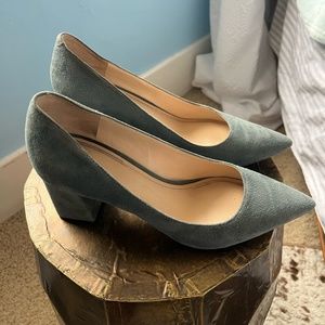Marc Fisher Blue Suede Block Heels 7.5
